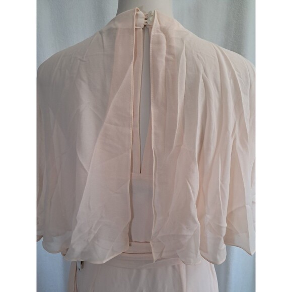 ModCloth Wrapped in Rapture Soft Pink Wrap Dress Maxi Chiffon Capelet Size S NWT - Picture 7 of 12